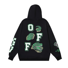 Off White hoodie Alligator Alphabet Pattern Pullover Hood