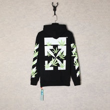 Off White hoodie embroidered plant leaf arrow hooded