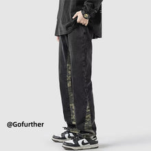 Men Jeans Spring Loose Wide Leg Pants Straight-Leg Pants
