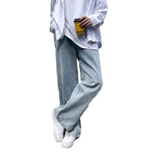 Men Jeans Spring and Autumn Straight Wide-Leg Pants Loose Light Color Trousers