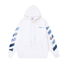 OW Monet oil painting arrow pattern print hooded sweater