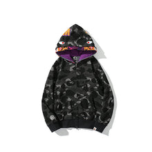 Bathing Ape Bape Hoodie Camouflage Shark Tiger Head Double Hat Sweater