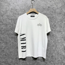 Amiri T Shirt Five-Star Letter Print Casual Hip Hop round Neck Short Sleeve T-shirt