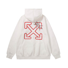 Off White hoodie with a shining star arrow pattern fleece hoodie