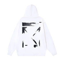 OW graffiti arrow print pattern pullover hooded sweater