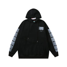 Off White hoodie geometric building arrow pattern fleece hooded