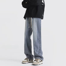 Men Jeans Summer Oversize Straight Loose Wide-Leg Pants