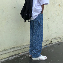 Men Jeans Embroidered Paisley Jeans Loose Retro Trousers
