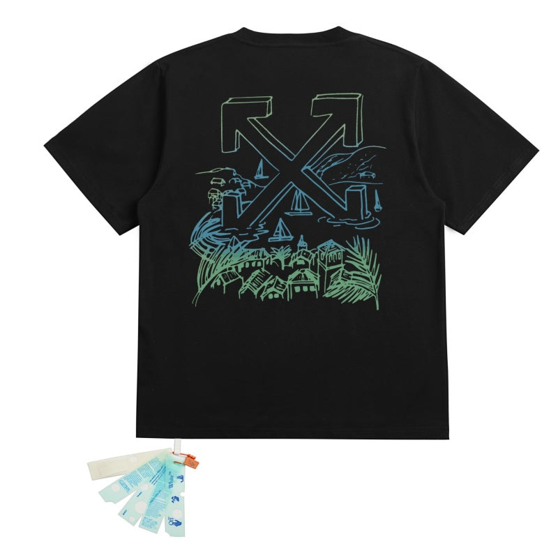 OFF WHITE T SHITRS High-quality 100% pure cotton streetwear