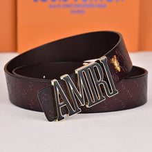 Amiri Belt dark brown CC texture Golden deer logo