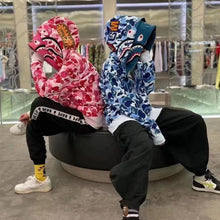 Bathing Ape Bape Hoodie Shark Double Hood Men's and Women's Cardigan Zip Sweater