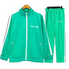Palm Angels sweatshirt & sweatpants Two-piece set Black and white stripes Striped zip-up cardigan