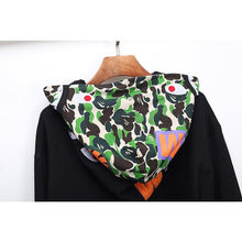 Bathing Ape Bape Hoodie Fall/Winter Double Hood Camouflage Shark Head Zipper Fleece Padded Coat Sweatshirt