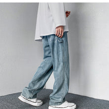 Men Jeans Vintage Hiphop Jeans Loose Straight Cargo Trousers Spring-Autumn Wide-Leg Pants