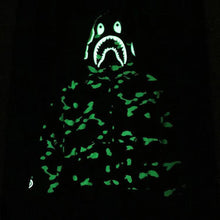 Bathing Ape Bape Hoodie shark head black and white luminous color matching sweater