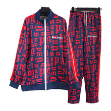Palm Angels sweatshirt & sweatpants Two-piece set All-over letter printing zip-up cardigan