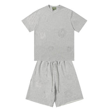 Denim Tears T shirt & Shorts 2 Piece Set Rhinestones
