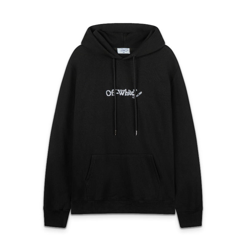 OW embroidered line arrow pattern pullover hooded sweater