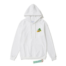 Off White hoodie Multicolored Leaf Arrow Pattern Crew Neck Hoodie