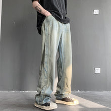 Men Jeans Retro Patchwork Jeans Men's Summer Straight-Leg Trousers