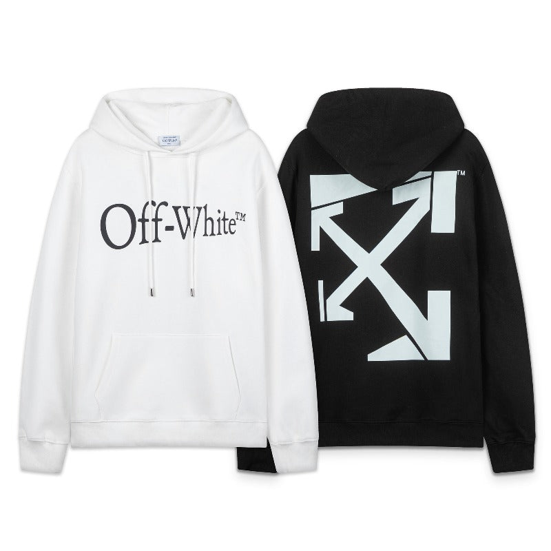 OW Irregular Letter Arrow Pattern Crew Neck Pullover Sweater