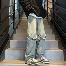 Men Jeans Spring and Autumn Retro Baggy Straight Trousers