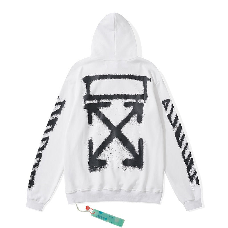OFF Splash Ink Graffiti Pullover Hooded Sweater