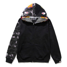 Bathing Ape Bape Hoodie Tiger Head Shark Double Hood Sweater Camouflage Hoodie Youth Hooded Sweater Casual Coat