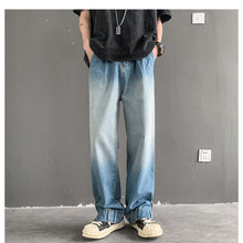 Men Jeans Retro Tie-Dyed Jeans Loose Straight Casual Pants